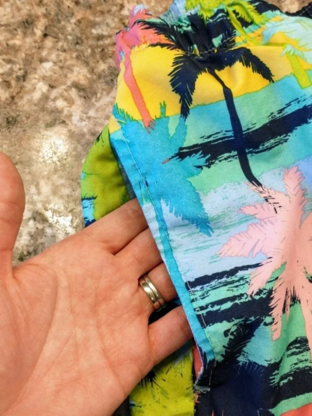 Men's George Colorful Palm Tree Swimming Trunks Size 3XL